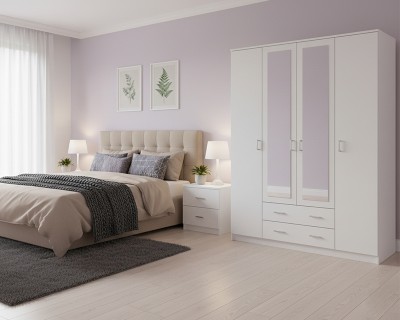 Barcelona 4A2F tükrös szekrény fehér