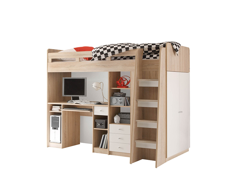 Happy emeletes ágy sonoma/fehér