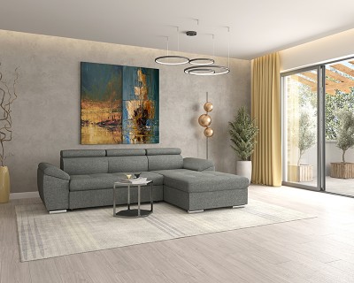 Positano sarokgarnitúra balos szürke