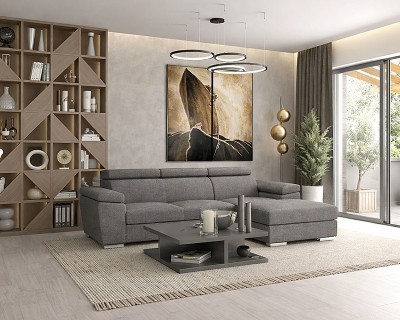 Ferrara sarokgarnitúra balos szürke