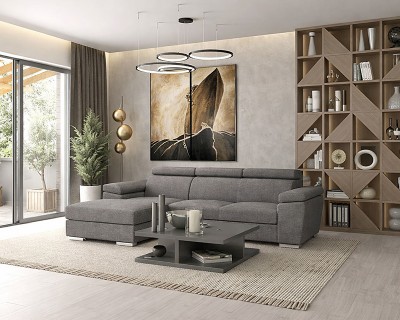 Ferrara sarokgarnitúra jobbos szürke