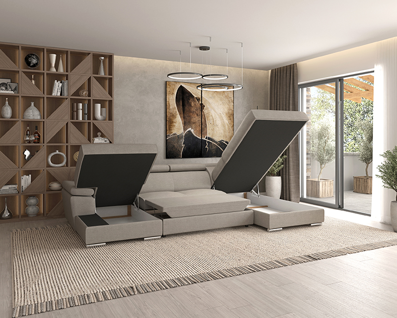 Palermo U sarok balos beige