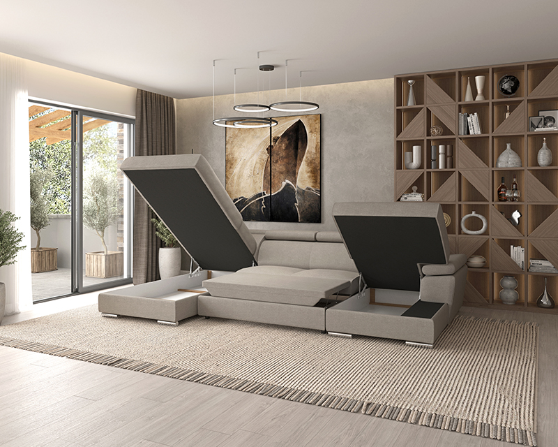 Palermo U sarok jobbos beige