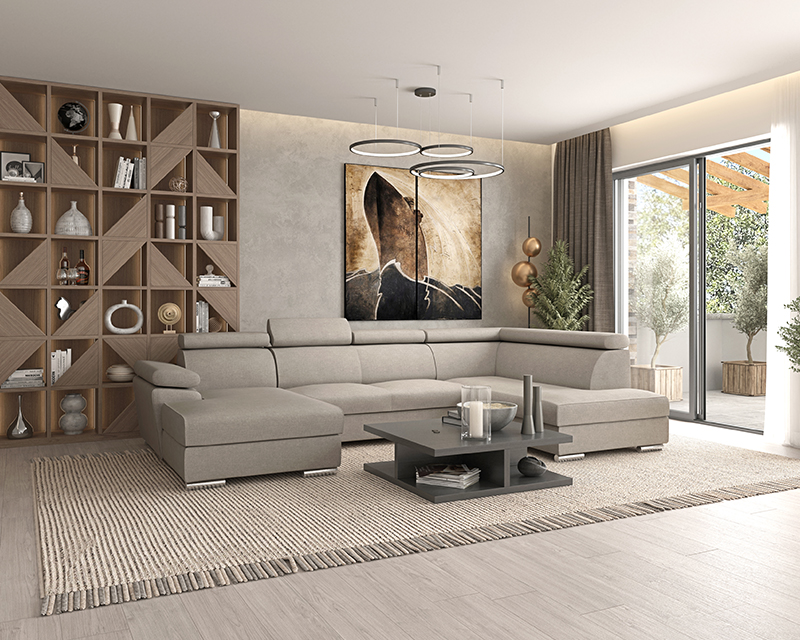 Palermo U sarok balos beige