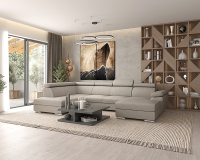 Palermo U sarok jobbos beige