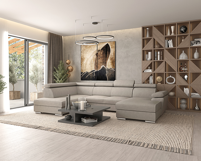 Palermo U sarok jobbos beige