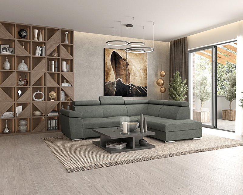 Palermo sarokgarnitúra balos antracit