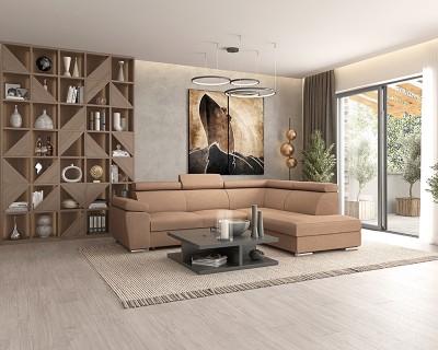 Palermo sarokgarnitúra balos barna