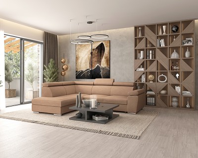 Palermo sarokgarnitúra jobbos barna