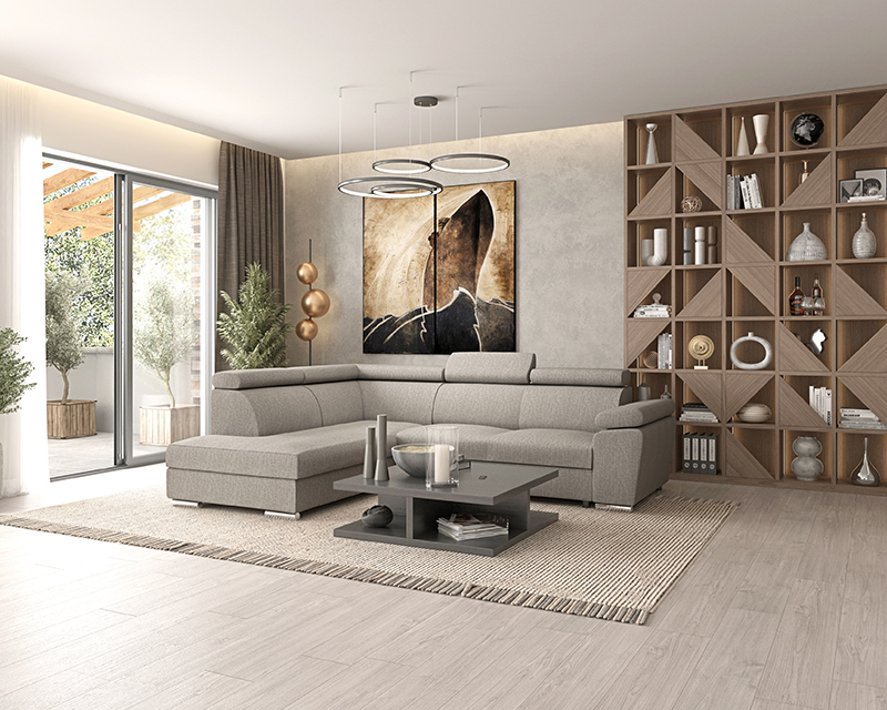 Palermo sarokgarnitúra jobbos szürke