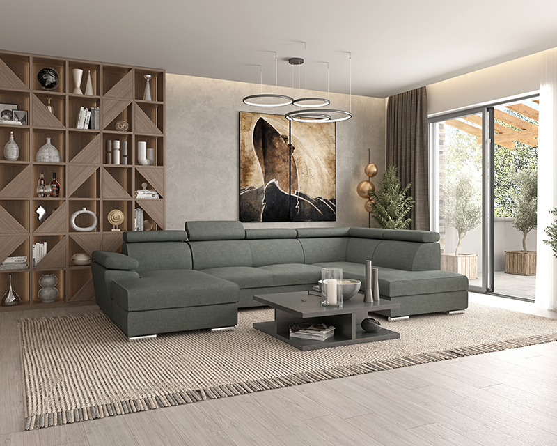 Palermo U sarok balos antracit