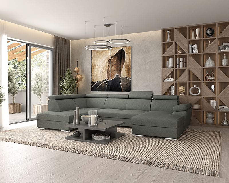 Palermo U sarok jobbos antracit