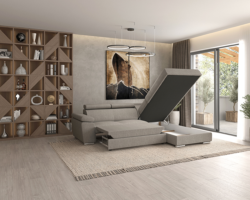 Palermo sarokgarnitúra balos szürke