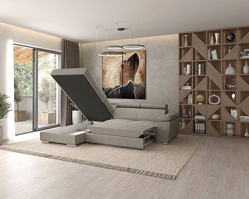 Palermo sarokgarnitúra jobbos szürke