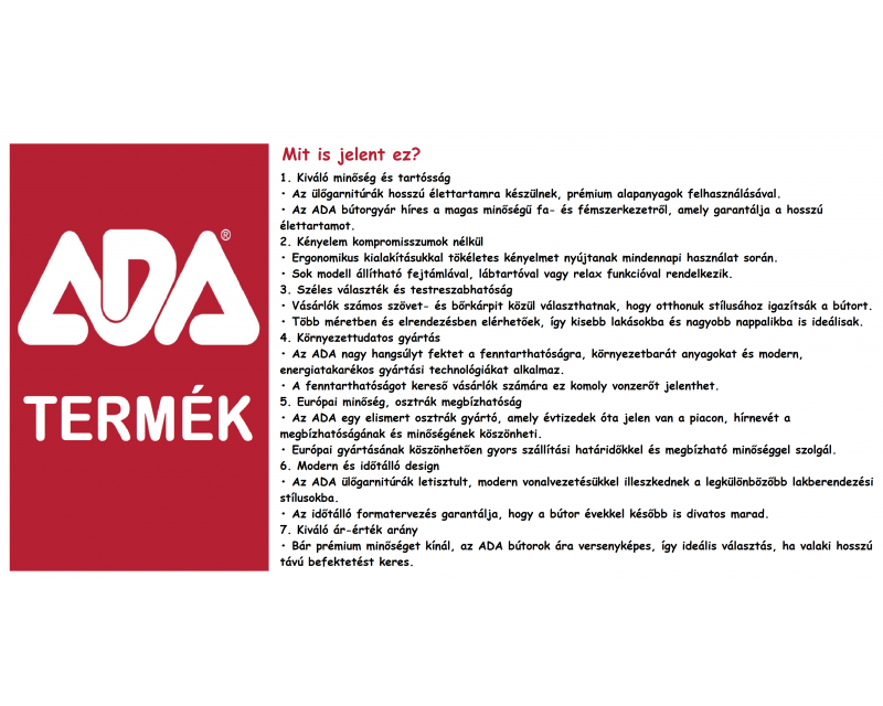 Ada Blazer sarokgarnitúra balos