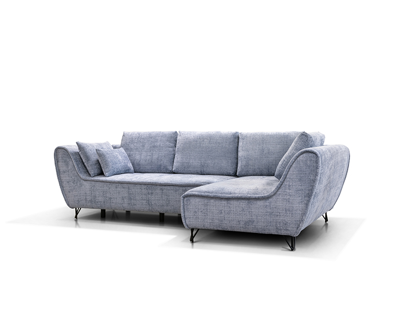 Benny sarokgarnitúra szürkés kék balos