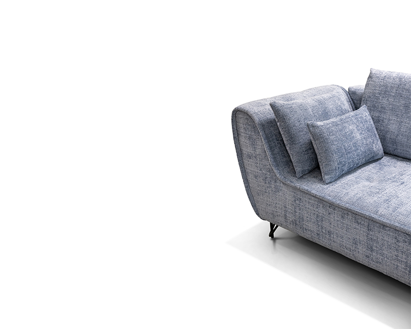 Benny sarokgarnitúra szürkés kék balos