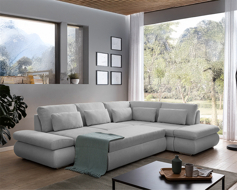 Cosenza sarokgarnitúra balos szürke