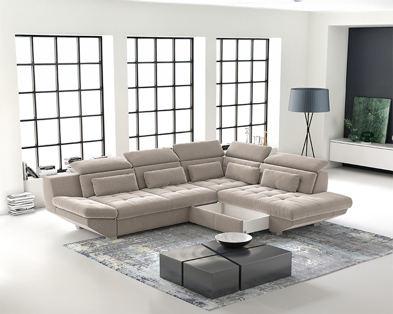 Erna sarokgarnitúra balos világos barna