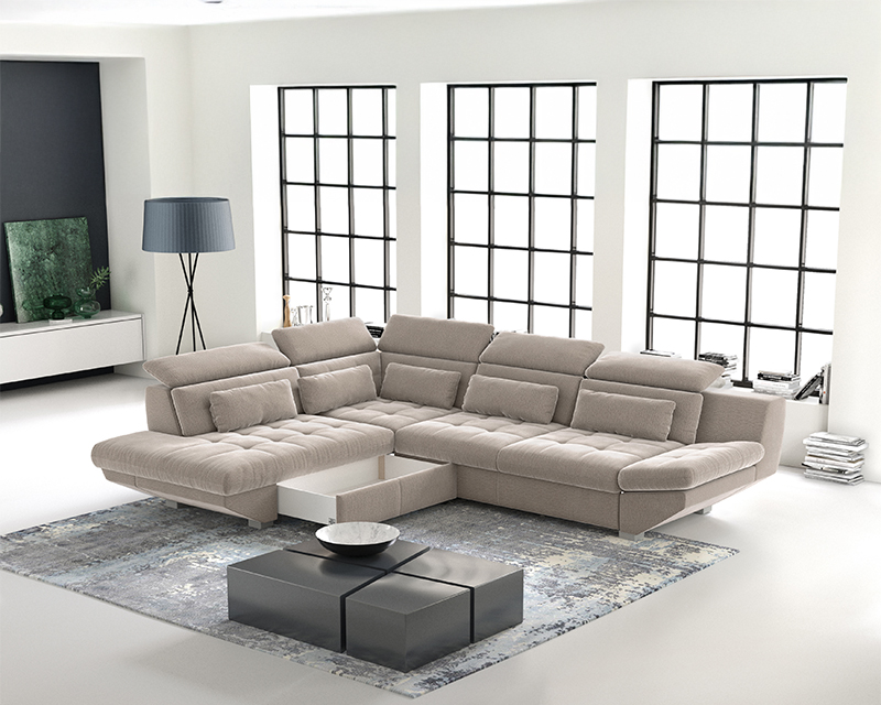 Erna sarokgarnitúra jobbos világos barna