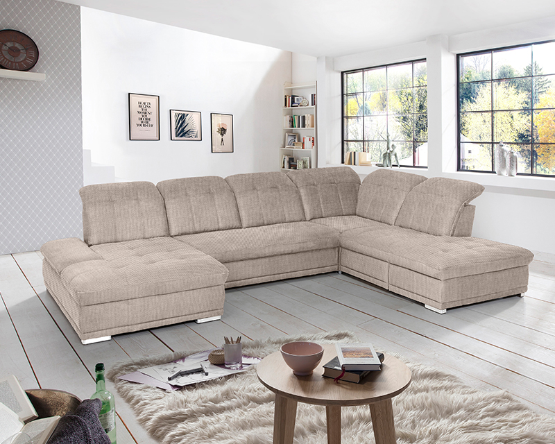 Holly U sarokgarnitúra balos bézs