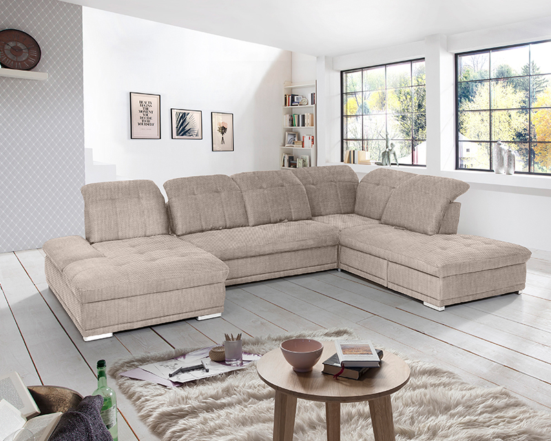 Holly U sarokgarnitúra balos bézs