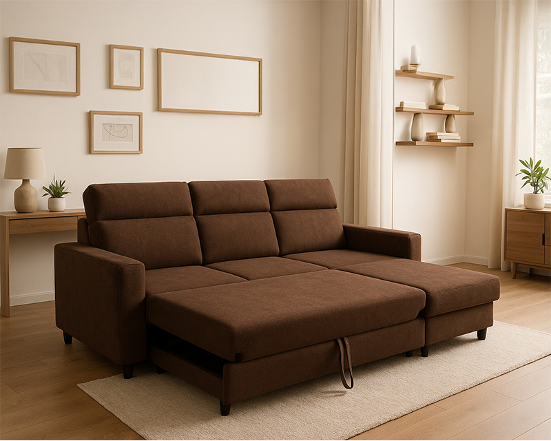 Torremolinos sarokgarnitúra balos barna