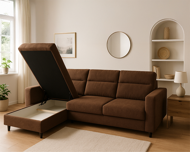 Torremolinos sarokgarnitúra jobbos barna