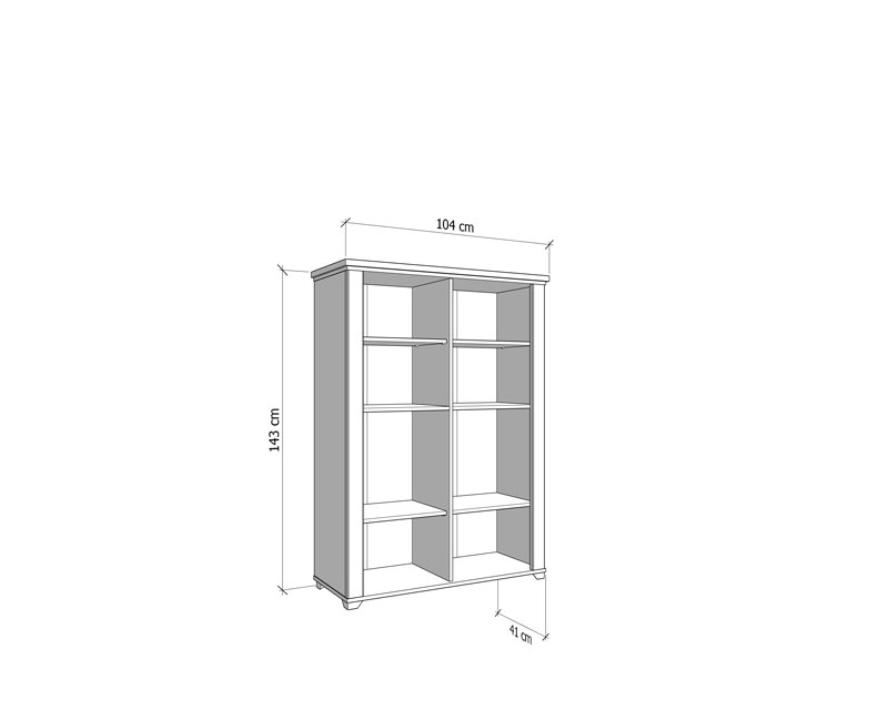 Granada 2A nyitott polcos komód