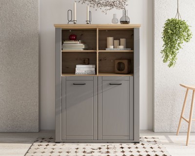 Granada 2A nyitott polcos komód grafit