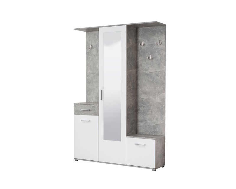 Martyn előszobafal beton / fehér