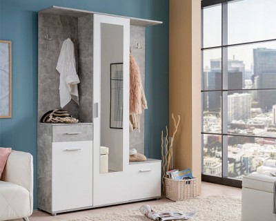 Martyn előszobafal beton / fehér