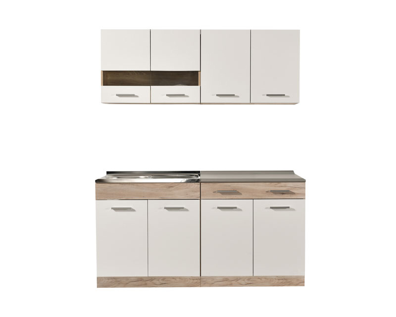 Zaragoza konyhabútor 160 + munkalap szürke tölgy / fehér