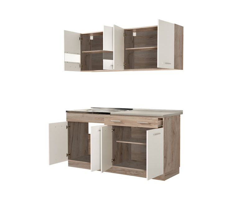 Zaragoza konyhabútor 160 + munkalap szürke tölgy / fehér