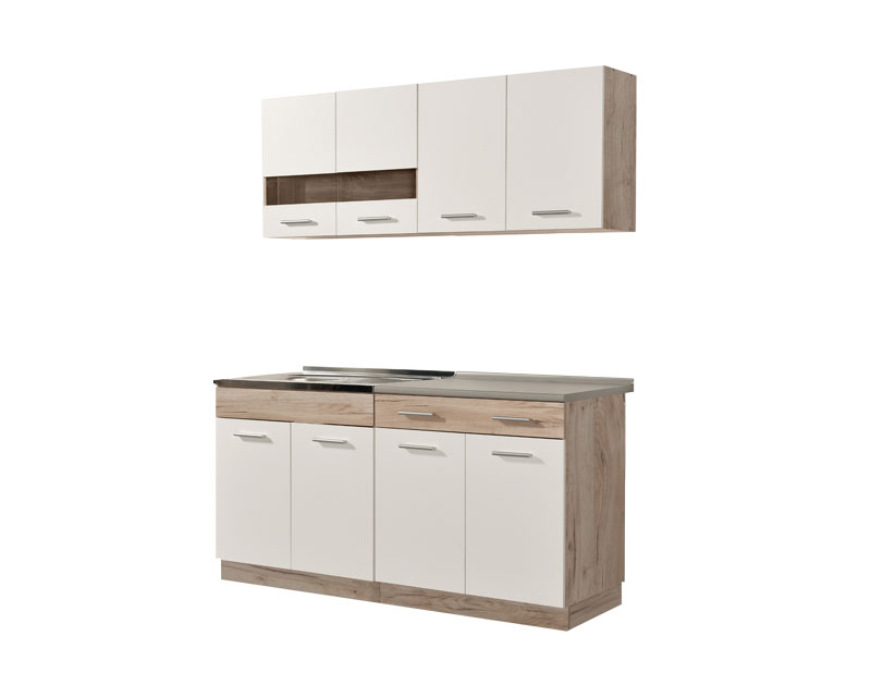 Zaragoza konyhabútor 160 + munkalap szürke tölgy / fehér