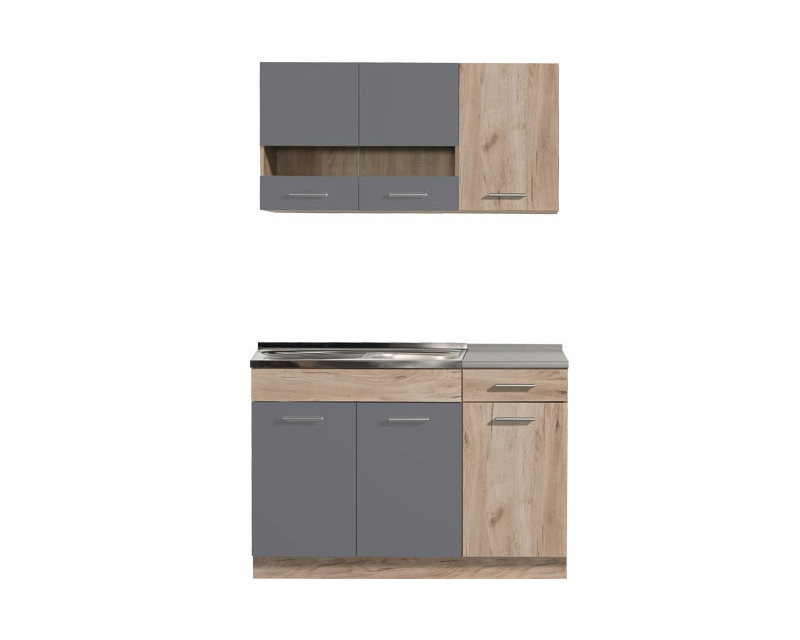 Zaragoza 120-as konyhabútor + munkalap szürke tölgy/grafit