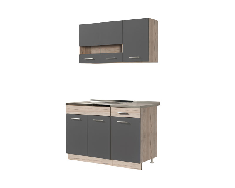 Zaragoza 120-as konyhabútor + munkalap szürke tölgy/grafit