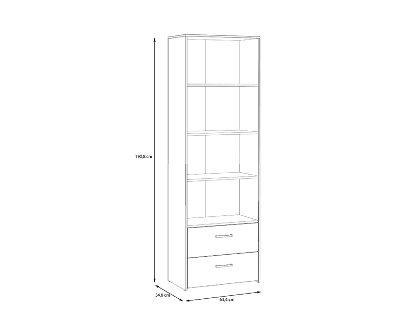 California fiókos polcos szekrény