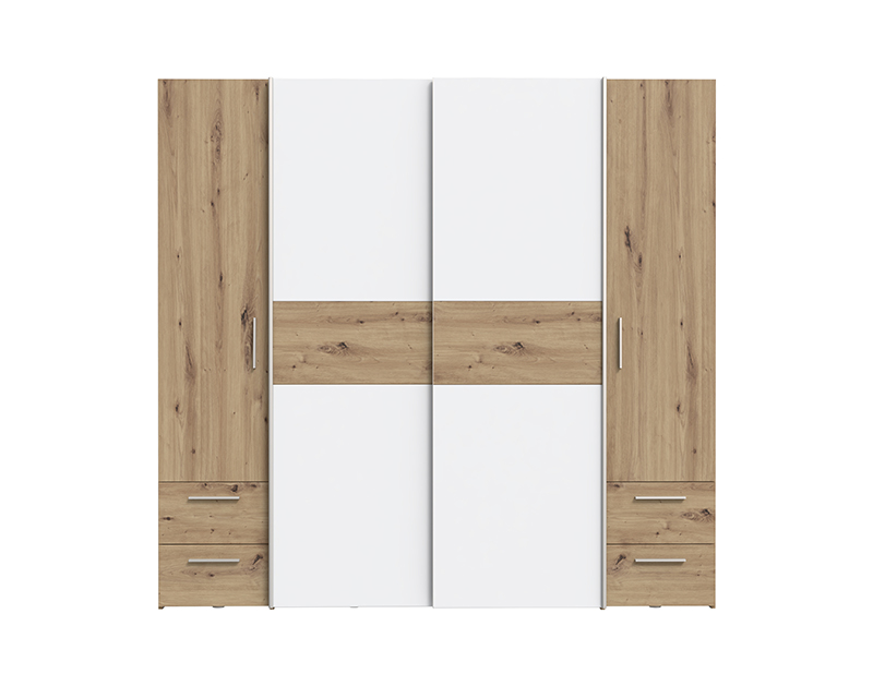 Lyon gardróbszekrény artisan tölgy / fehér