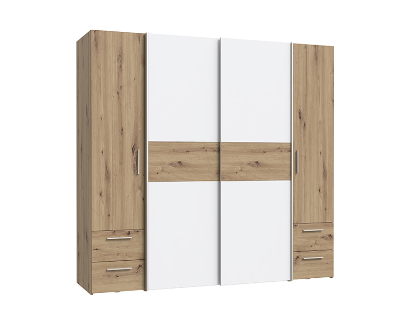 Lyon gardróbszekrény artisan tölgy / fehér