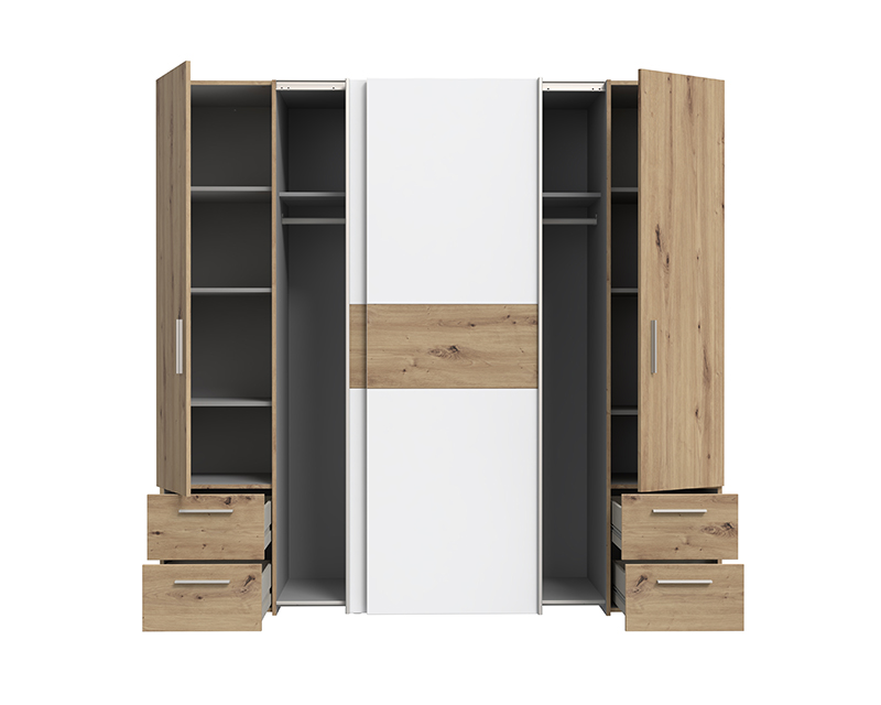 Lyon gardróbszekrény artisan tölgy / fehér