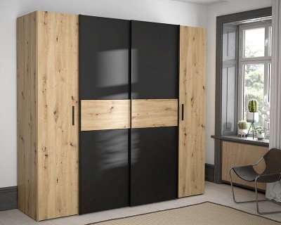 Angers gardróbszekrény artisan tölgy / fekete