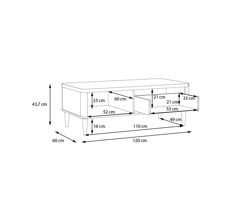 Nettunio dohányzóasztal