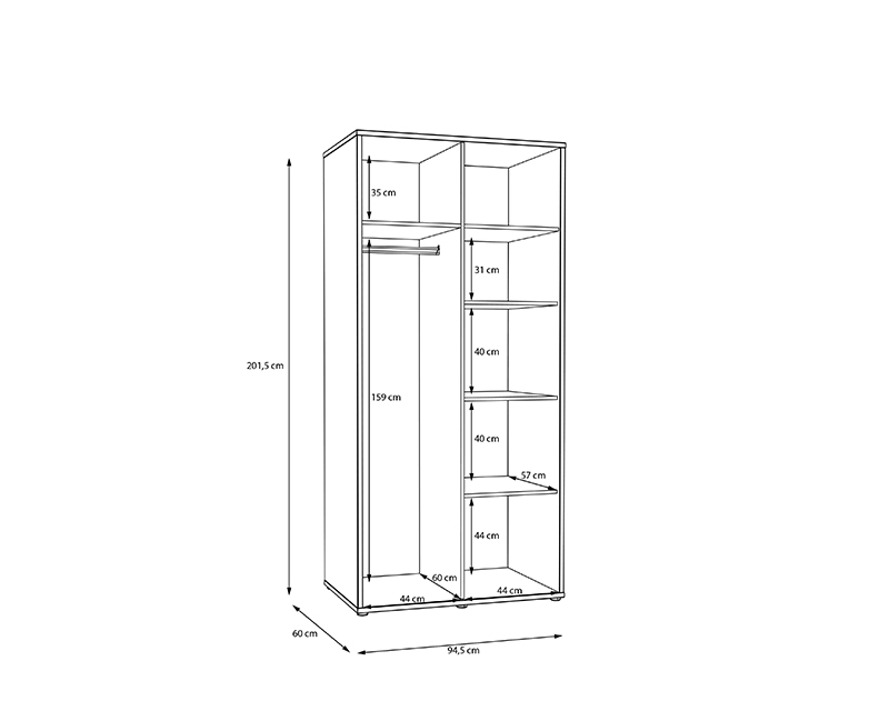 Puerto akasztós polcos szekrény