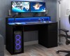 Gamer számítógépasztal + RGB LED világítás matt fekete