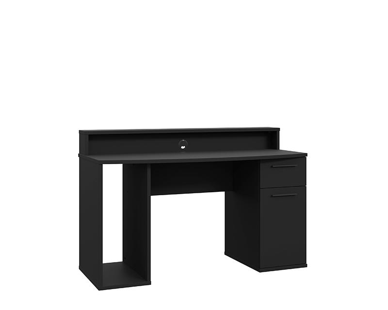 Gamer számítógépasztal + RGB LED világítás matt fekete