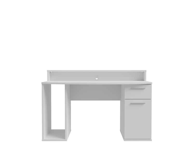 Gamer számítógépasztal + RGB LED világítás matt fehér