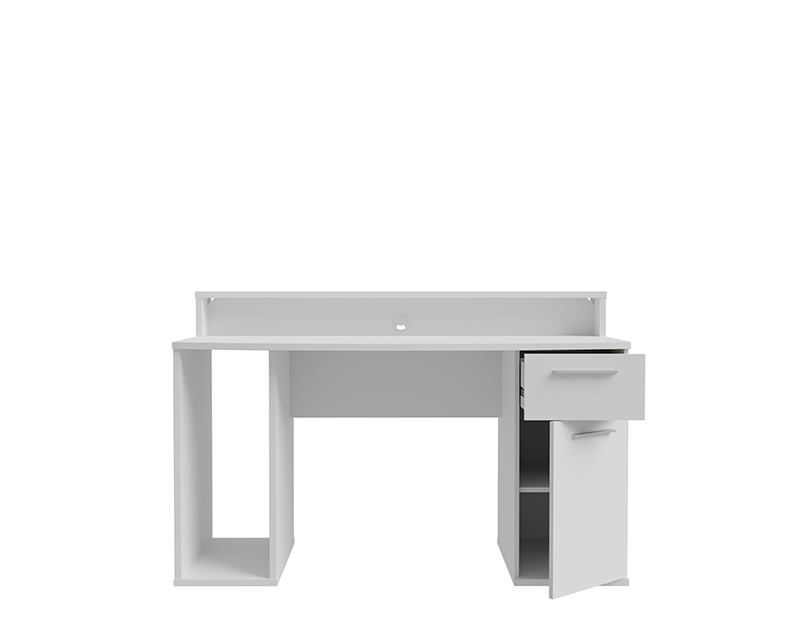 Gamer számítógépasztal + RGB LED világítás matt fehér