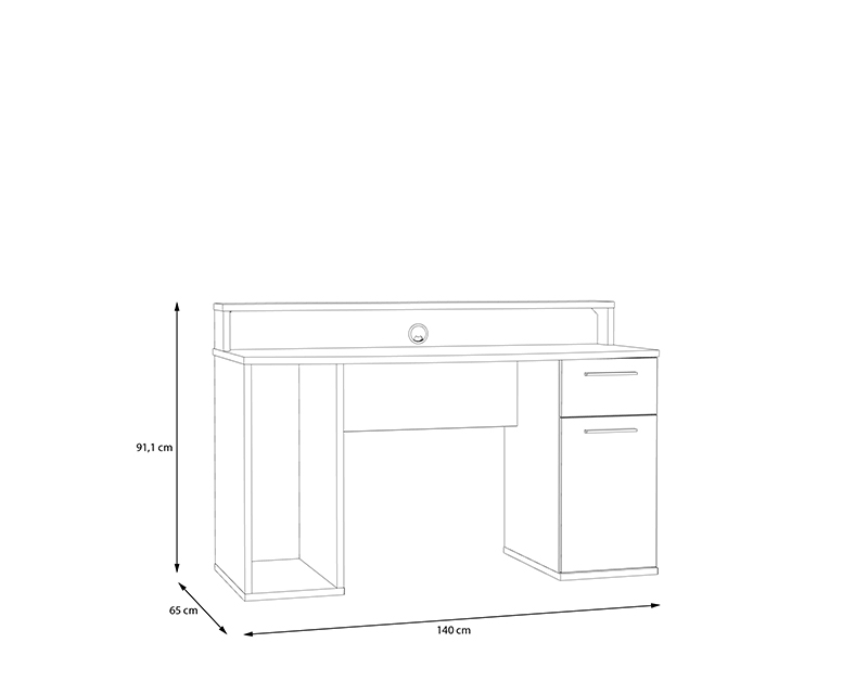 Gamer számítógépasztal + RGB LED világítás matt fehér