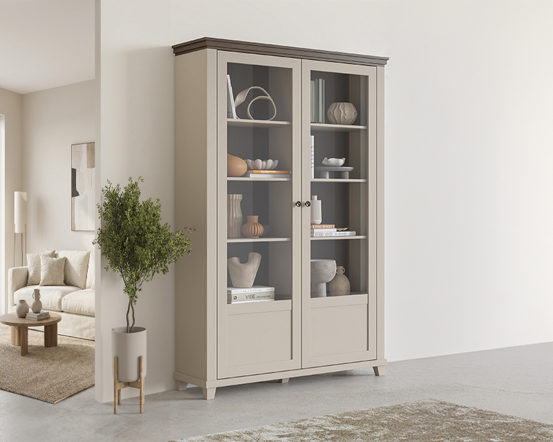 Caprice 2A magas vitrin beige